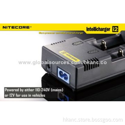 Nitecore Intellicharger i2 Microcomputer Universal Double Cell Cigarette Chargers, 10W Input Power